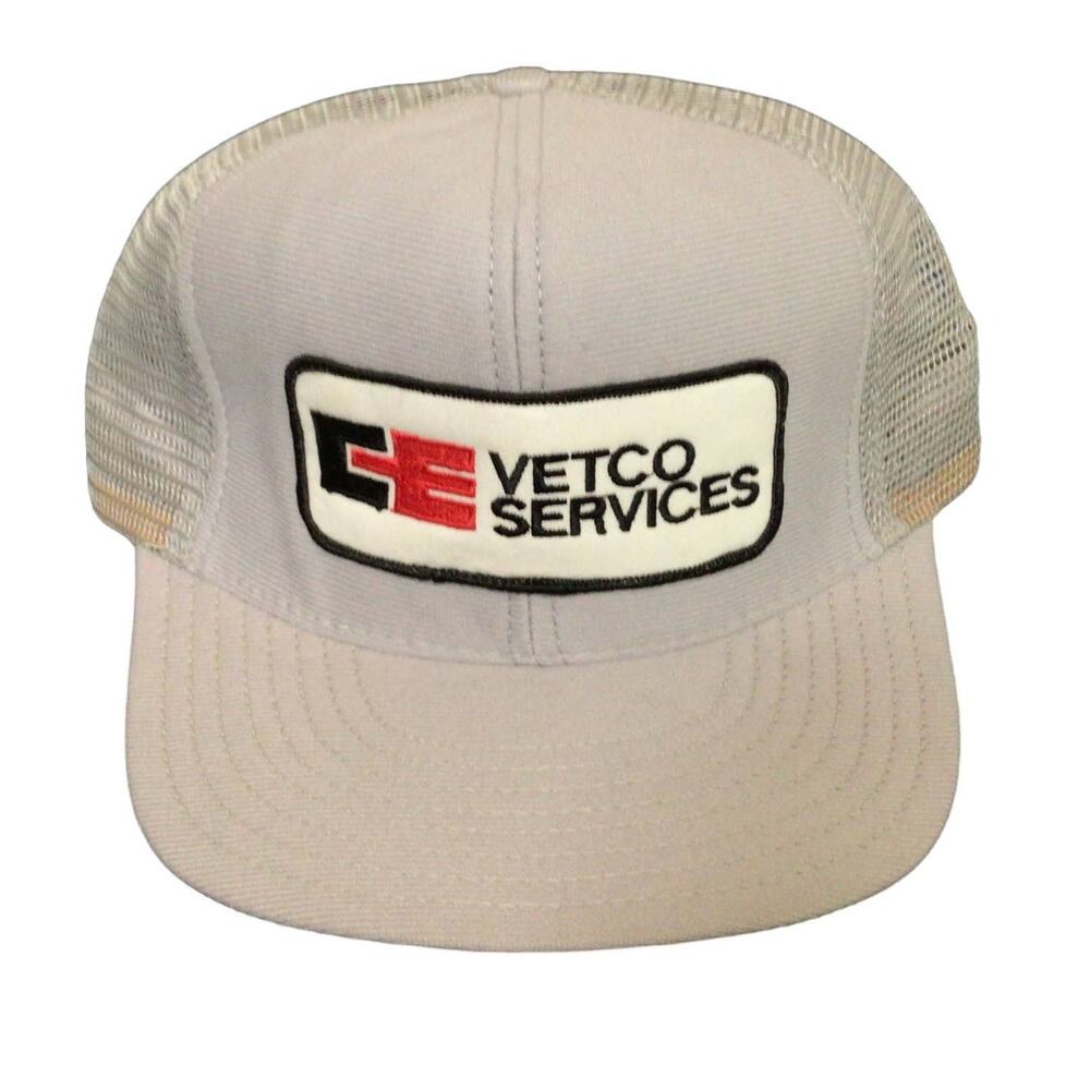 Vintage Vetco Services Snapback Hat Cap Trucker Patch Pipeline Adjustable 896A